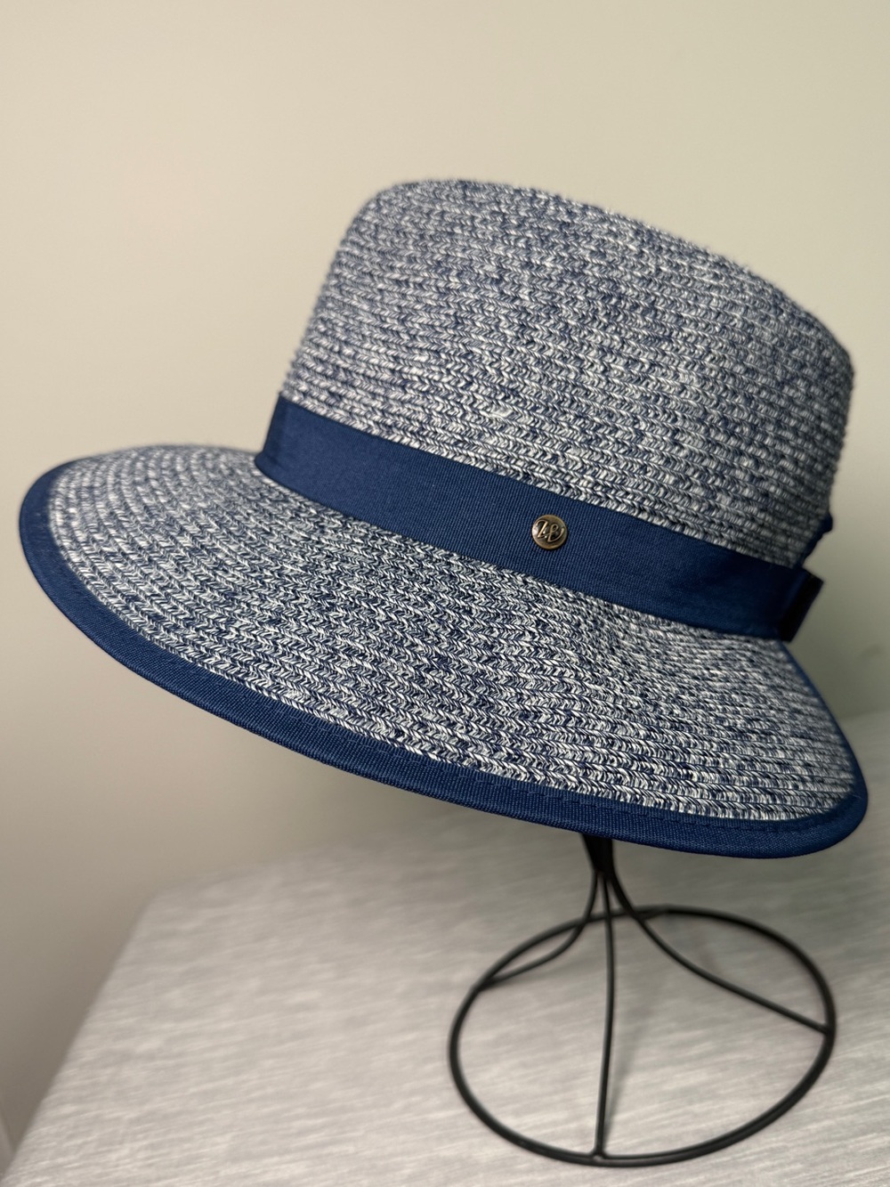 WALLAROO | Gabi Ponytail Fedora UPF 50+ Sun Hat Mixed Navy One Size Summer Beach
